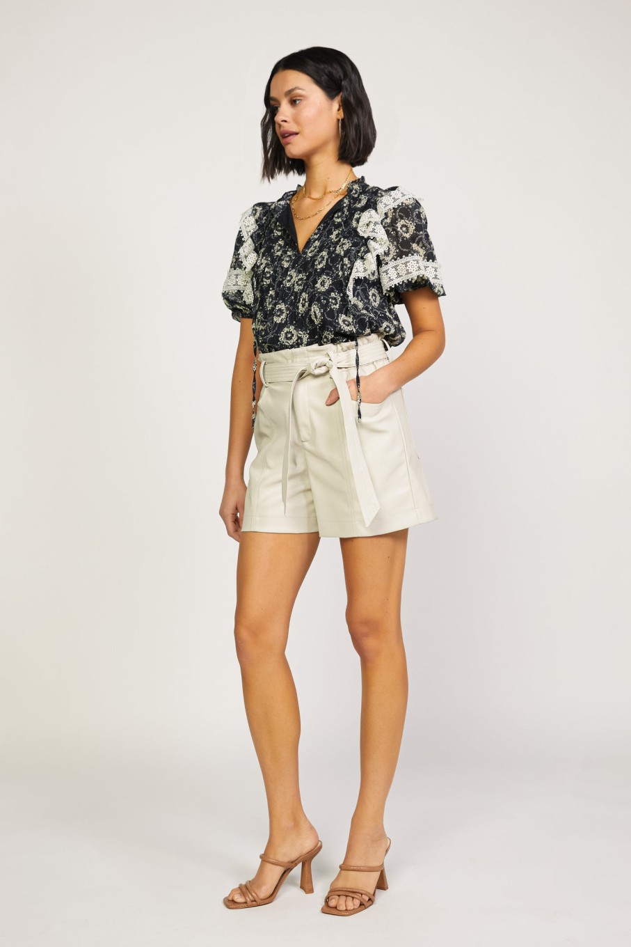 CURRENT AIR Vegan Leather Shorts Shorts