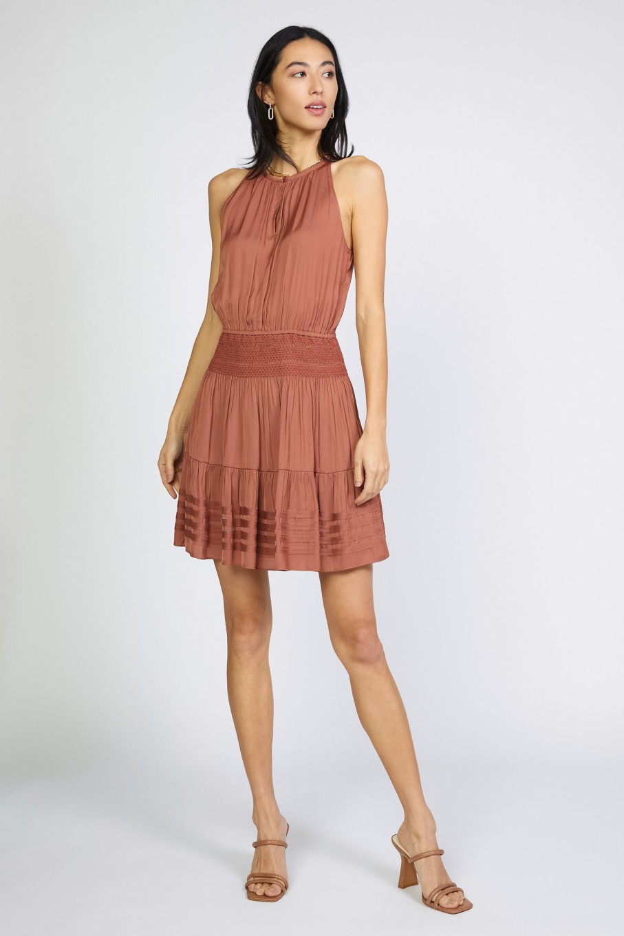 CURRENT AIR Chiffon Striped Mini Dress Mini Dresses