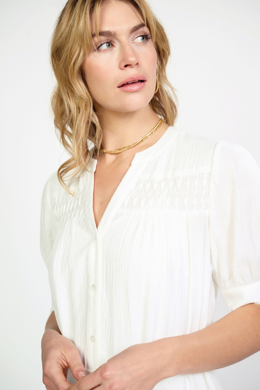 CURRENT AIR Yoke Detail Shirt Dress Mini Dresses