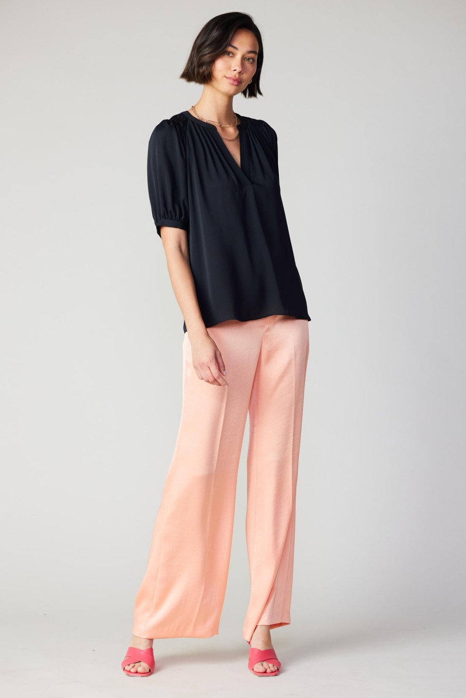 CURRENT AIR Classic V Neck Blouse Blouses