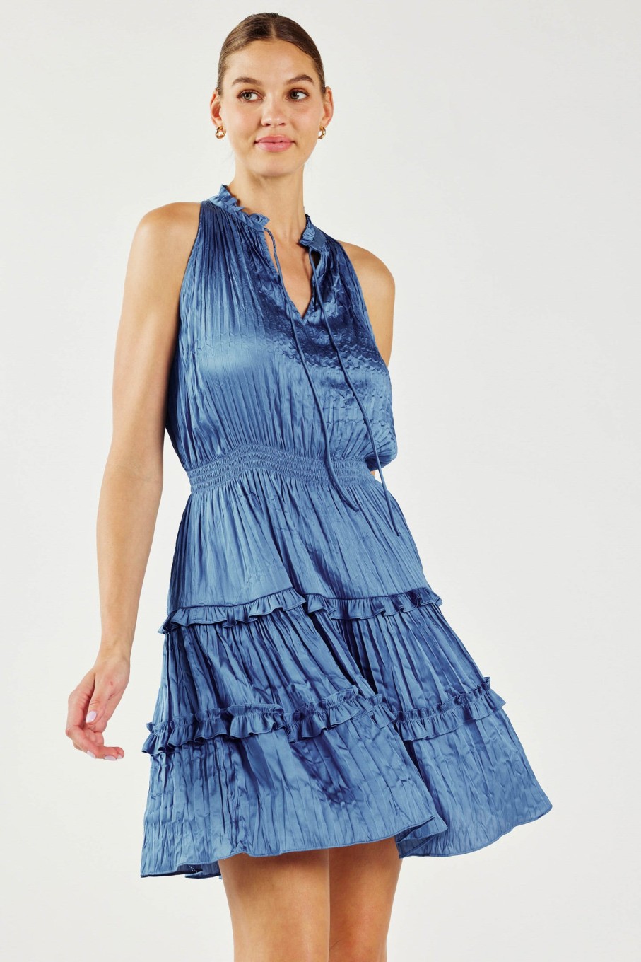 CURRENT AIR Crinkle Texture Mini Dress Mini Dresses