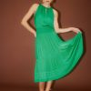 CURRENT AIR Halter Smocked Midi Dress Midi Dresses