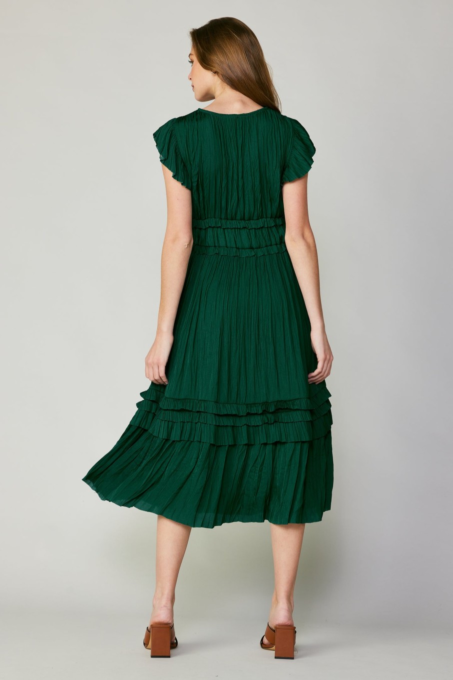 CURRENT AIR Sereia Pleated Midi Dress Midi Dresses