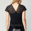 CURRENT AIR Metallic Lace Sweater Top Sweaters