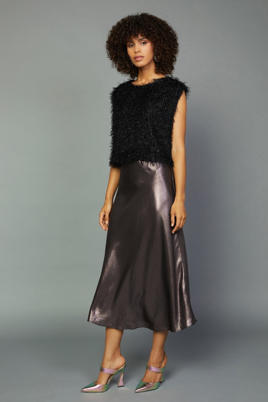 CURRENT AIR Textured Sparkle Top Blouses