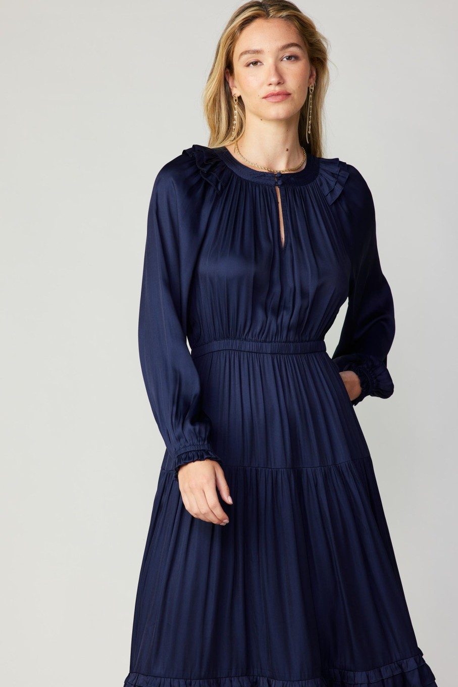 CURRENT AIR Hera Ruffled Midi Dress Midi Dresses