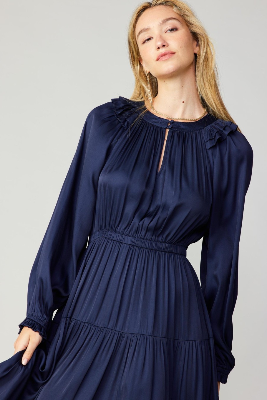 CURRENT AIR Hera Ruffled Midi Dress Midi Dresses