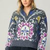 CURRENT AIR Jacquard Zip Sweater Sweaters