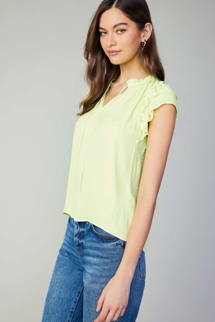 CURRENT AIR Sadie Tiered Sleeve Blouse Blouses