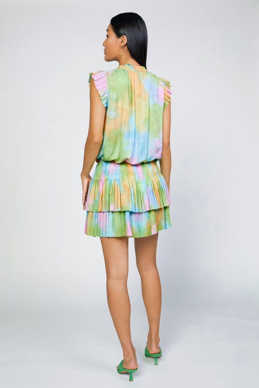 CURRENT AIR Zoey Pleated Skirt Mini Dress Mini Dresses