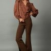 CURRENT AIR Autumn Puff Sleeve Blouse Long Sleeve Tops