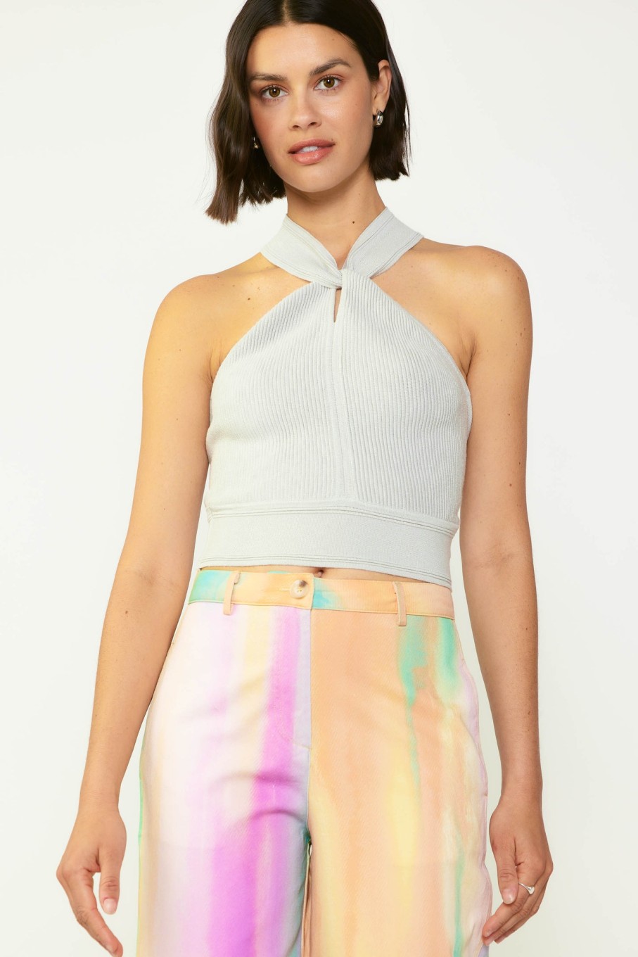 CURRENT AIR Cross Sweater Tank Top Sleeveless Tops