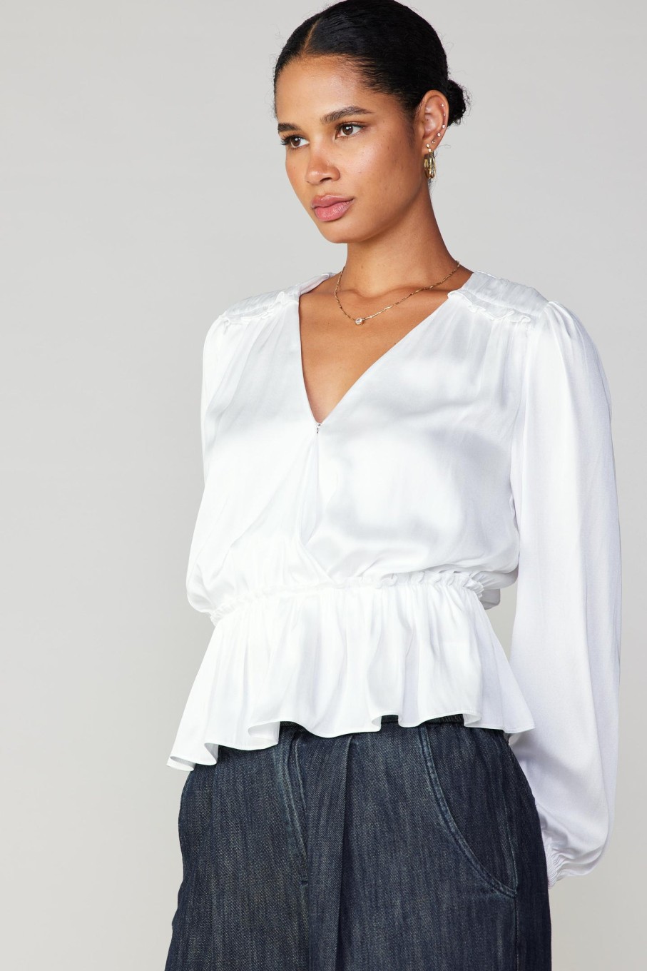 CURRENT AIR Surplice Peplum Blouse Blouses