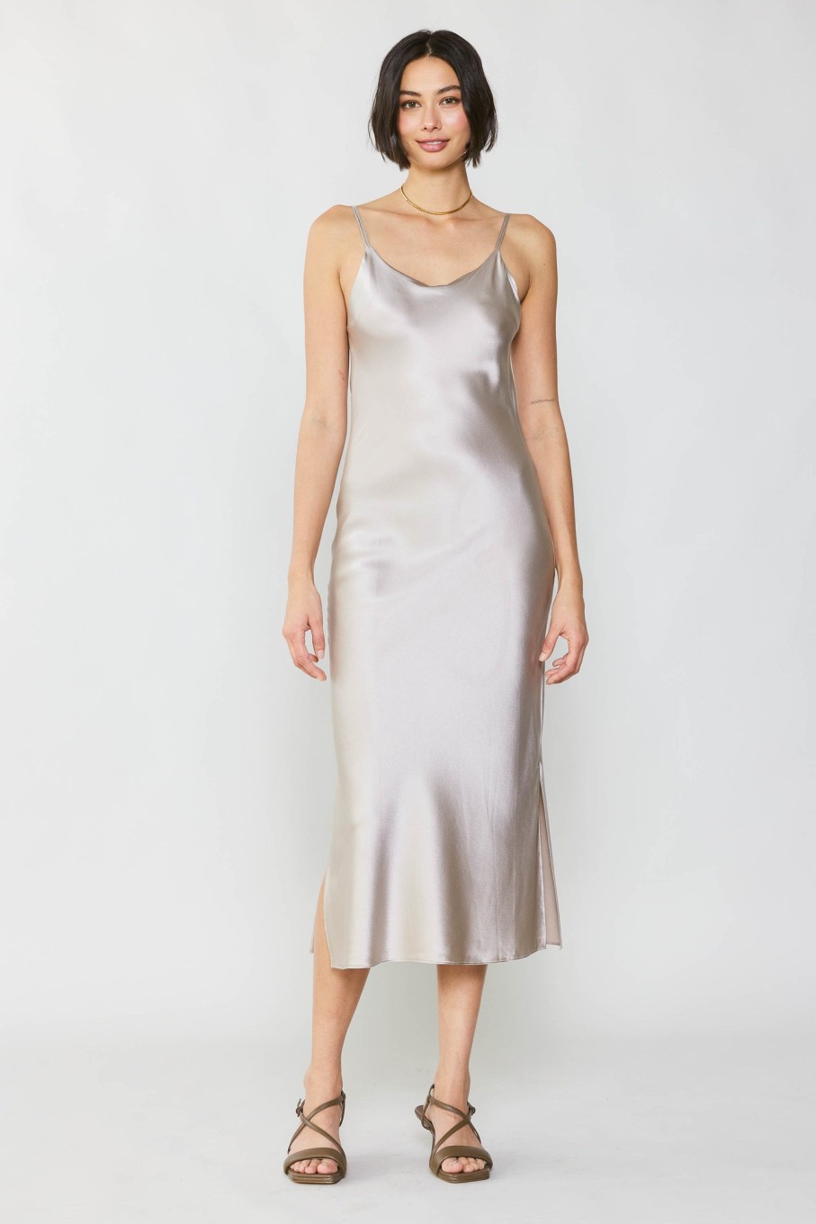 CURRENT AIR Silk Bias Midi Dress Midi Dresses