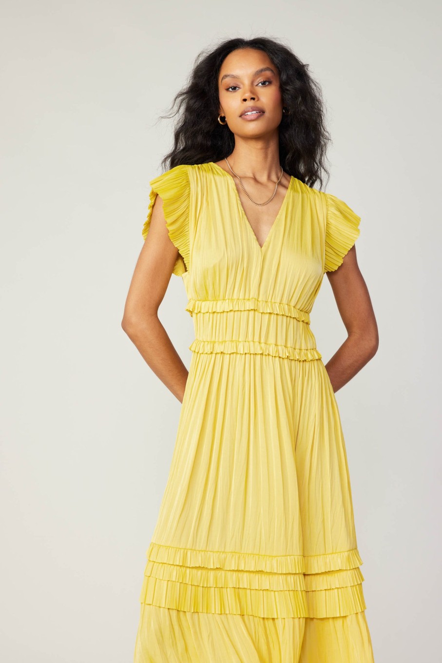 CURRENT AIR Sereia Pleated Midi Dress Midi Dresses