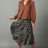 CURRENT AIR Autumn Split Neck Blouse Blouses