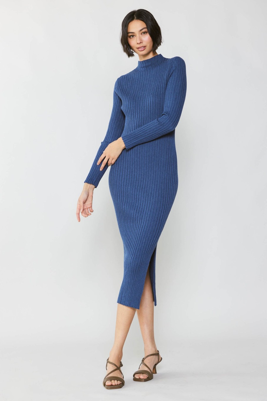 CURRENT AIR Ribbed Midi Sweater Dress Midi Dresses