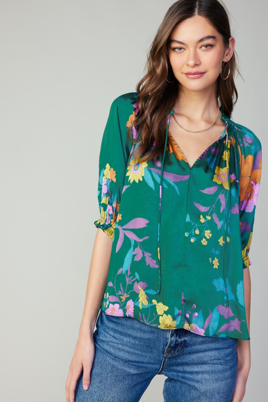 CURRENT AIR Angelica Pleated Blouse Blouses