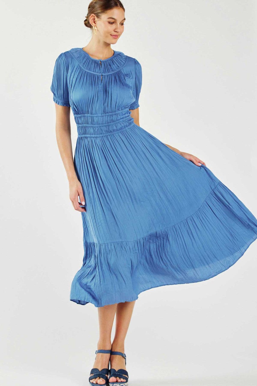 CURRENT AIR Brooklyn Pleated Midi Dress Midi Dresses