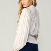 CURRENT AIR Peplum Collared Blouse Long Sleeve Tops
