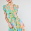 CURRENT AIR Mara Abstract Pleated Maxi Dress Maxi Dresses