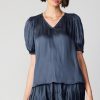 CURRENT AIR Cuffed Pleated Yoke Top Sets