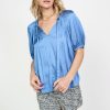 CURRENT AIR Tie Neck Short Sleeve Top Short Sleeve Tops