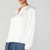 CURRENT AIR Smocked Sleeve Blouse Long Sleeve Tops