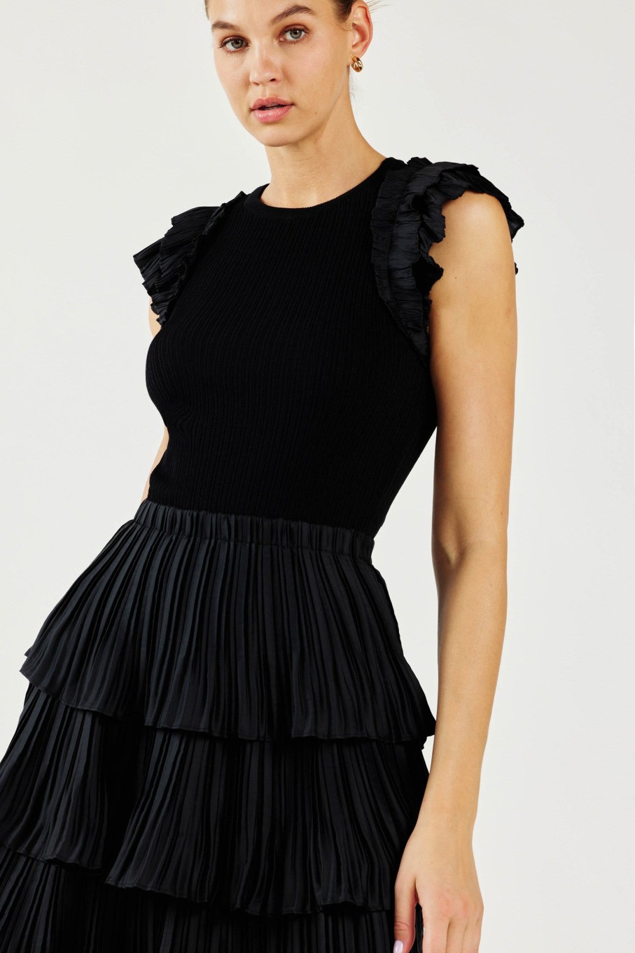 CURRENT AIR Pleated Skirt Sweater Dress Knitwear