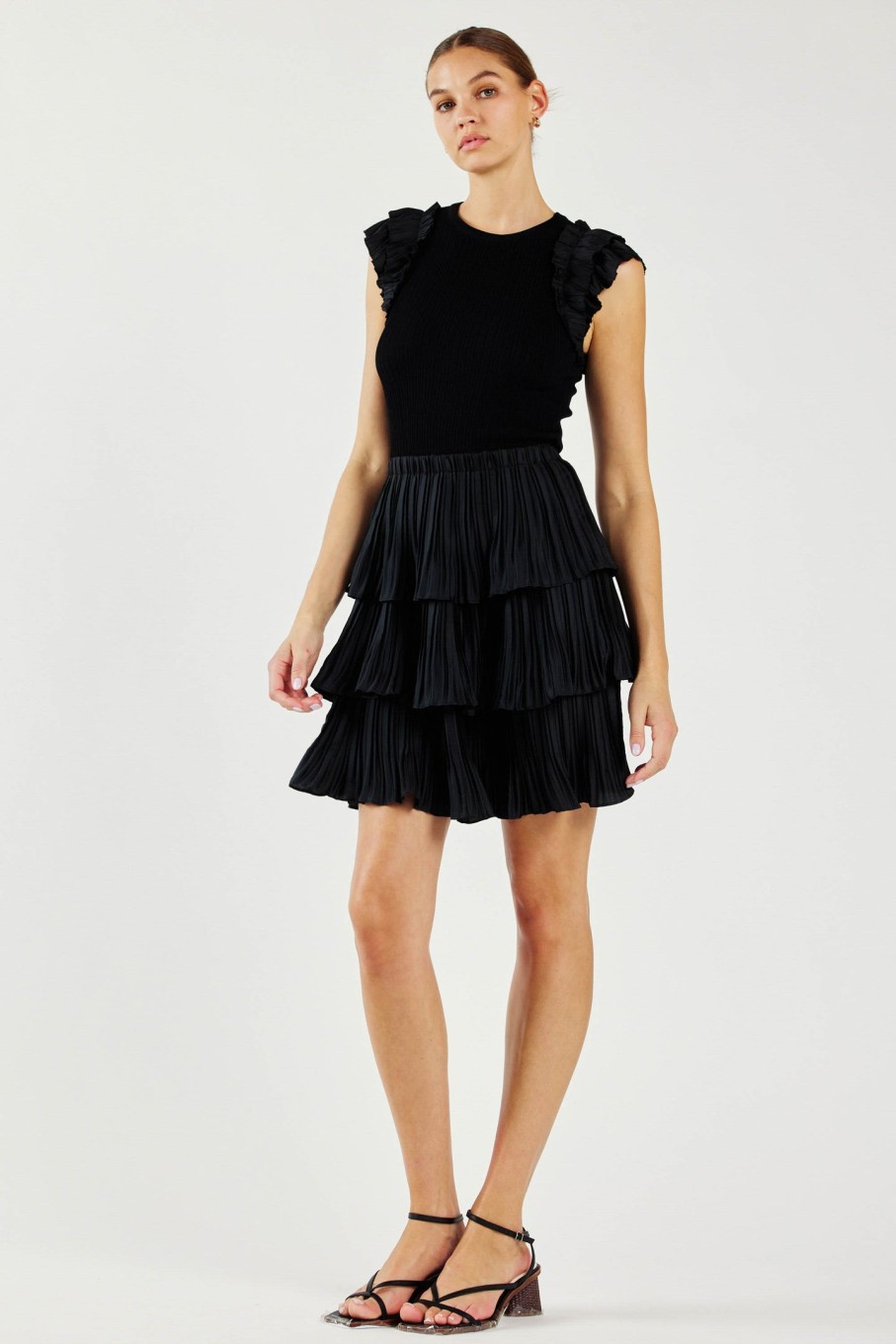 CURRENT AIR Pleated Skirt Sweater Dress Knitwear