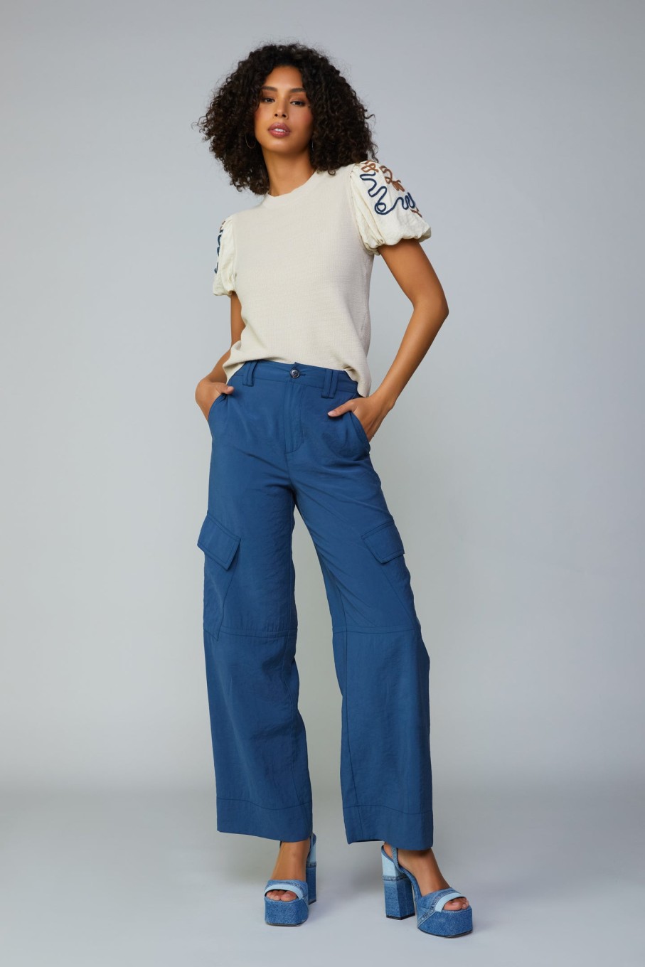CURRENT AIR Texture Stitch Sweater Top Knitwear