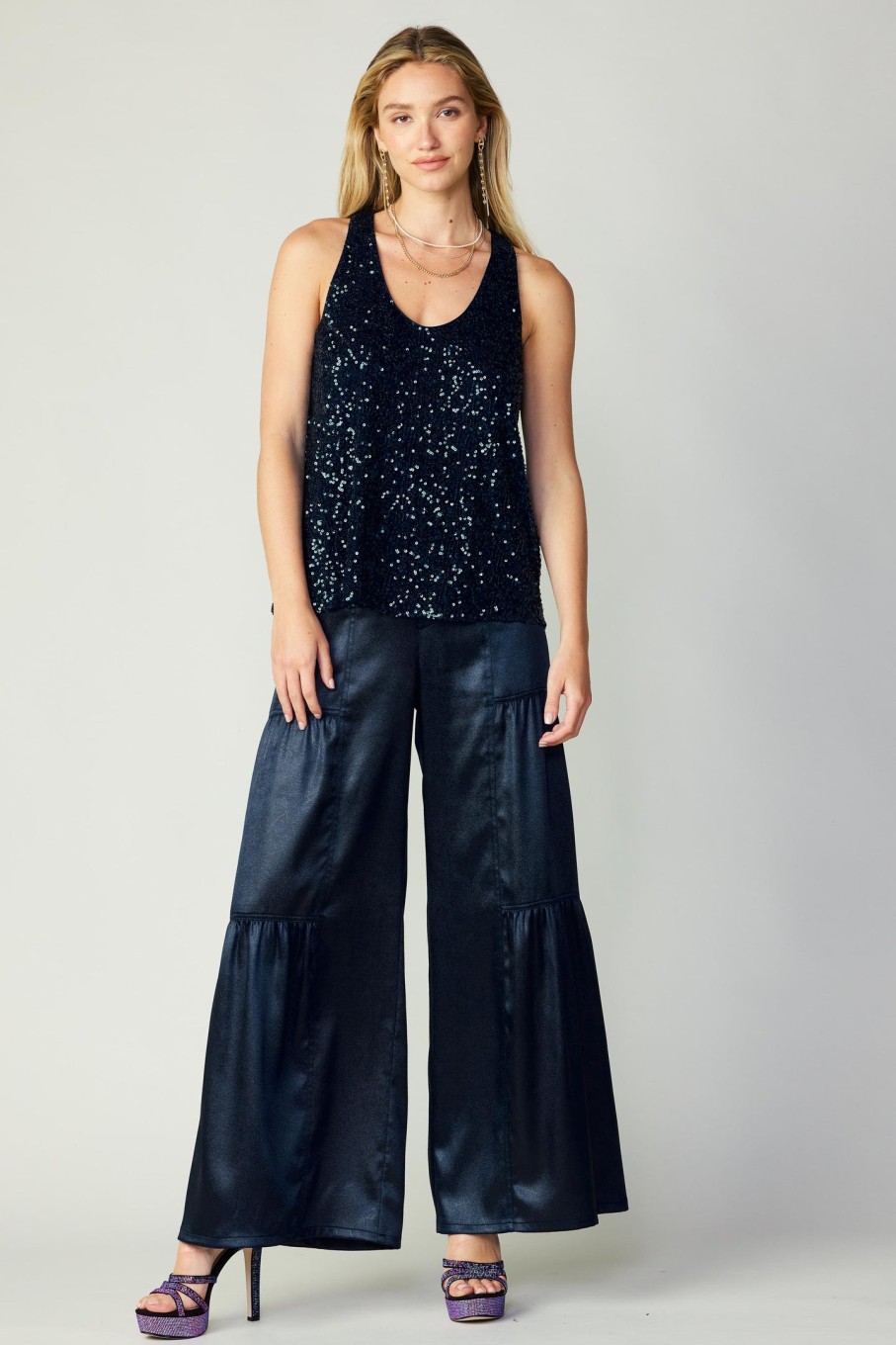 CURRENT AIR Sequin Sleeveless Top Sleeveless Tops