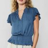 CURRENT AIR Blair Smocked Top Blouses