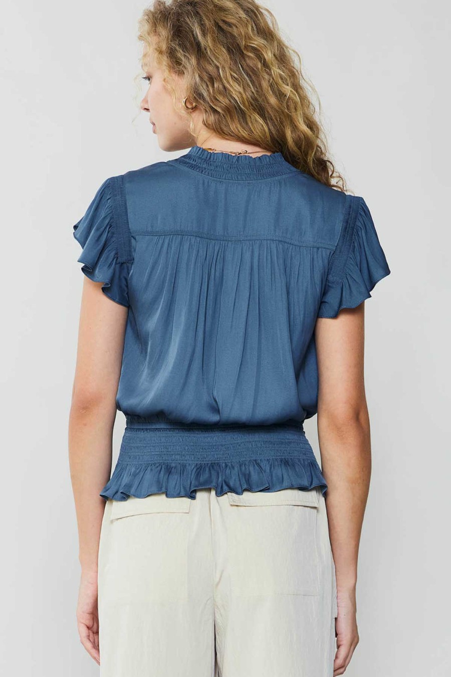 CURRENT AIR Blair Smocked Top Blouses