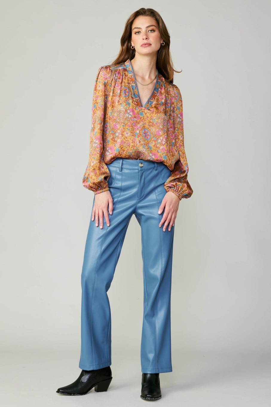 CURRENT AIR Vintage Floral Blouse Blouses