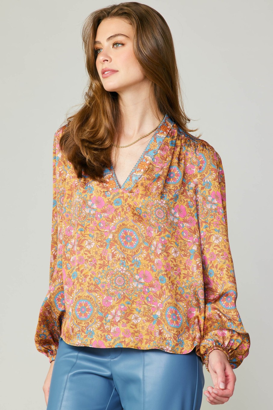 CURRENT AIR Vintage Floral Blouse Blouses