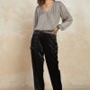 CURRENT AIR Satin Straight Leg Pants Pants