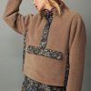 CURRENT AIR Reversible Sherpa Fleece Pullover Knitwear