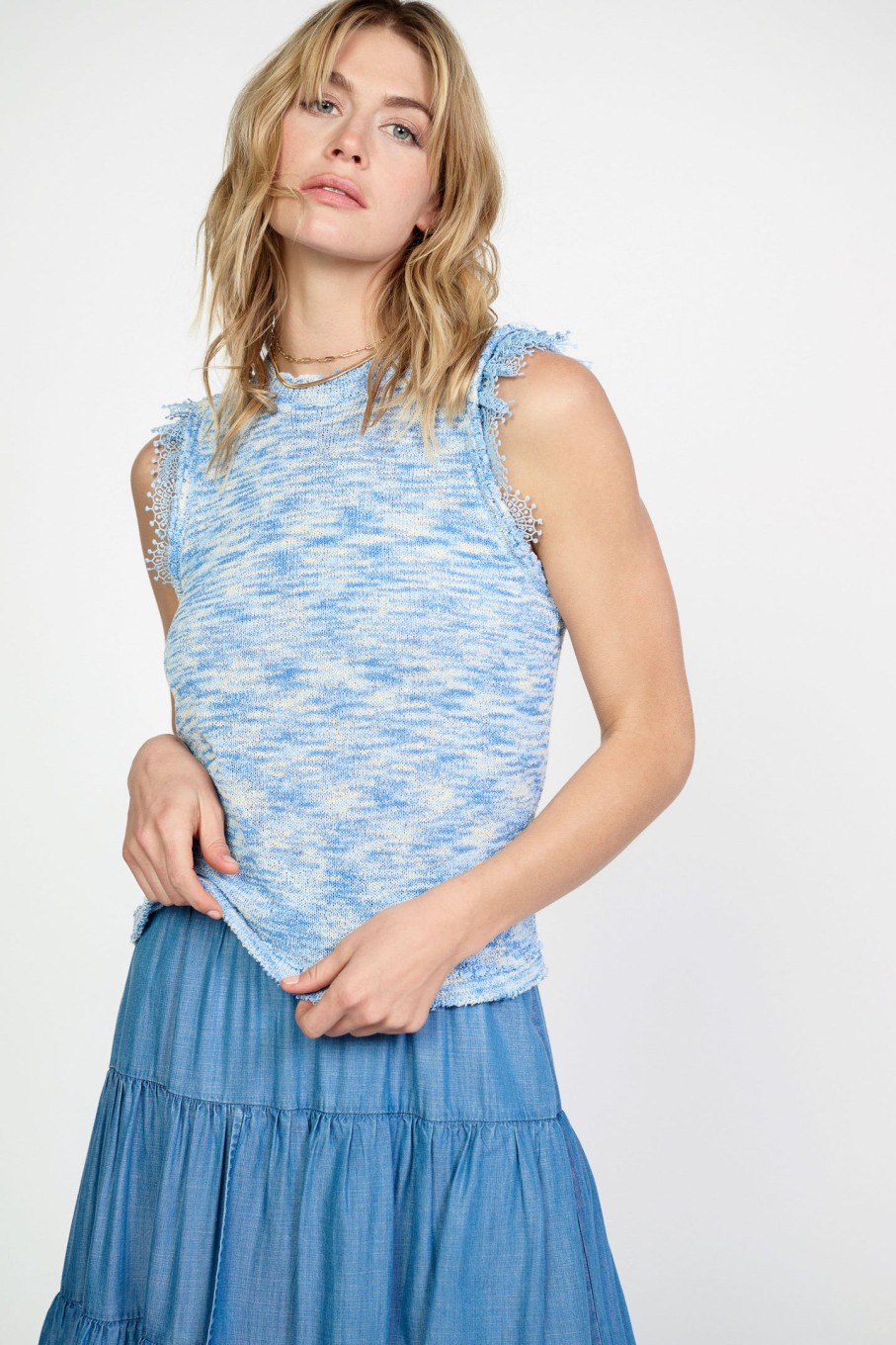 CURRENT AIR Space Dyed Sweater Tank Sweaters