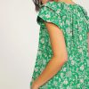 CURRENT AIR Aria Floral Tiered Sleeve Top Short Sleeve Tops