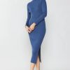 CURRENT AIR Ribbed Midi Sweater Dress Knitwear
