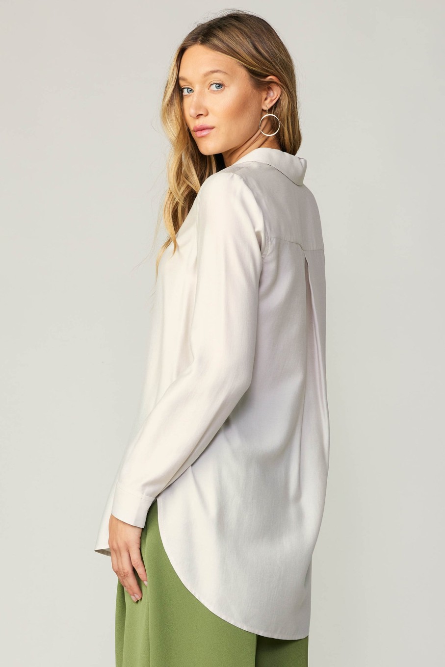 CURRENT AIR Collared Button Down Shirt Long Sleeve Tops