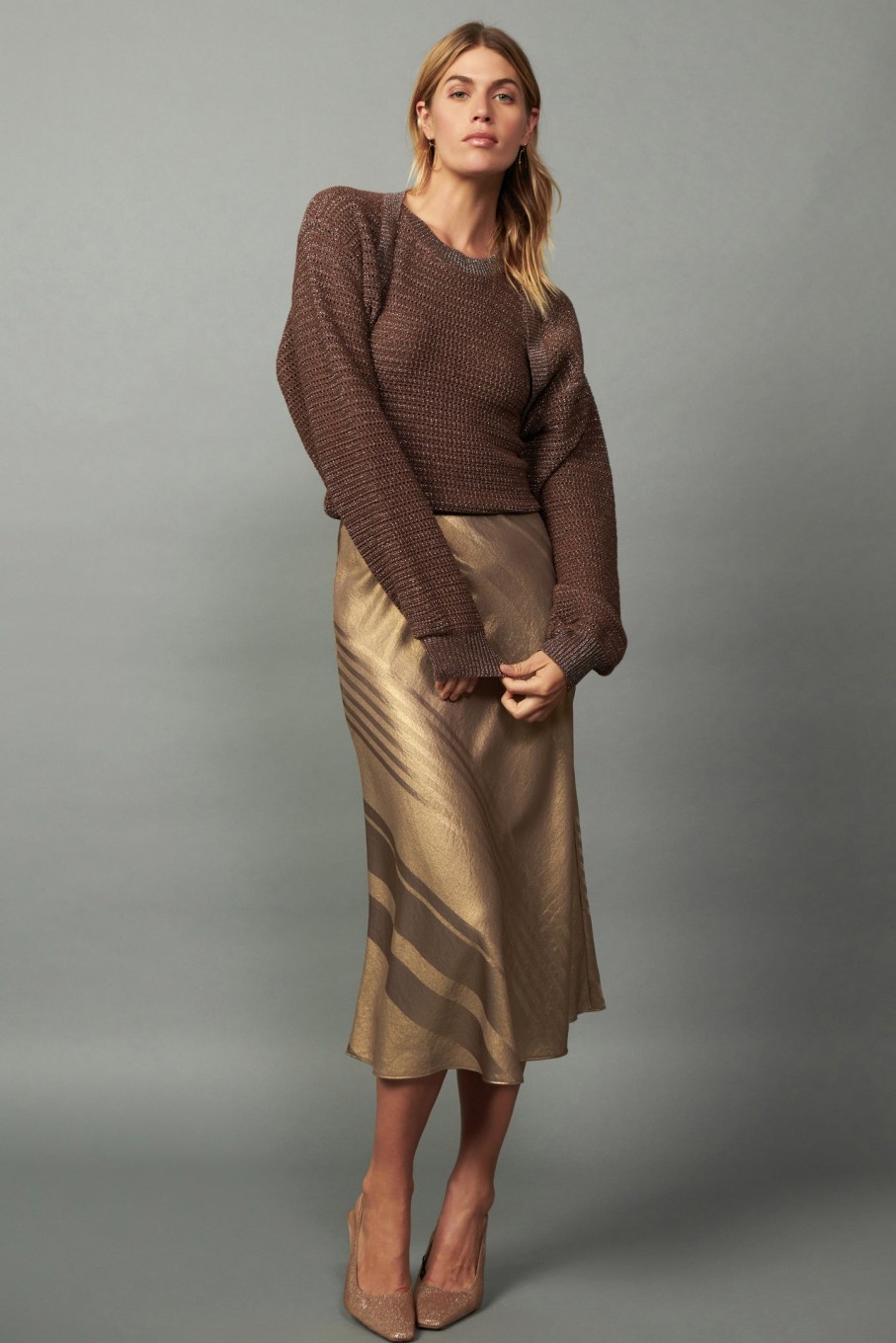 CURRENT AIR Metallic Sweater Shrug Set Coats & Jackets