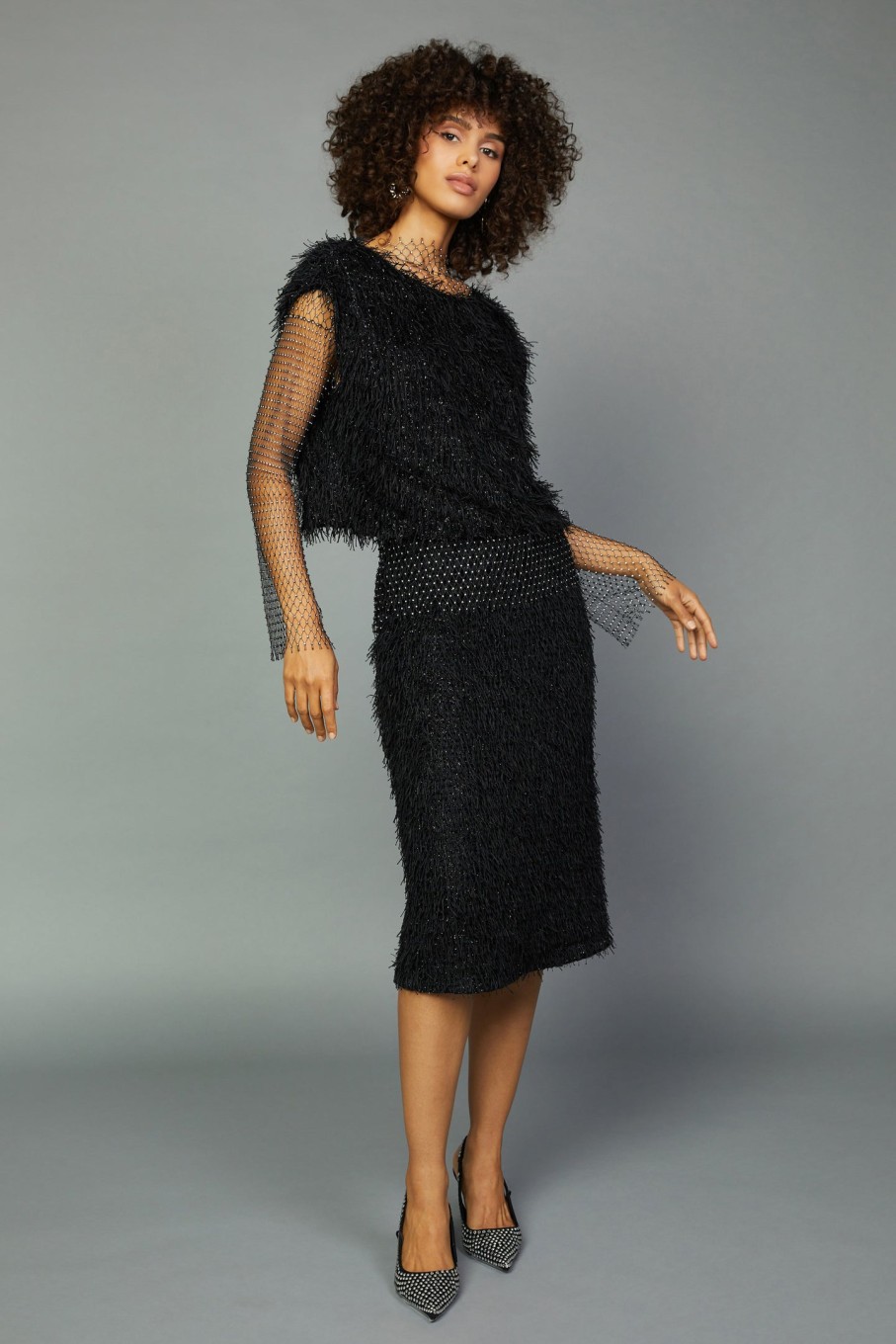 CURRENT AIR Textured Sparkle Skirt Skirts