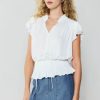 CURRENT AIR Blair Smocked Top Short Sleeve Tops