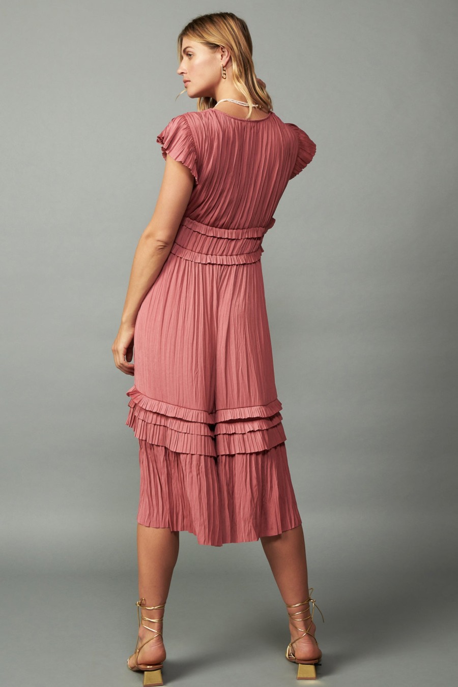 CURRENT AIR Sereia Pleated Midi Dress Midi Dresses