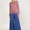 CURRENT AIR Embroidered Stitch Sleeve Sweater Sweaters