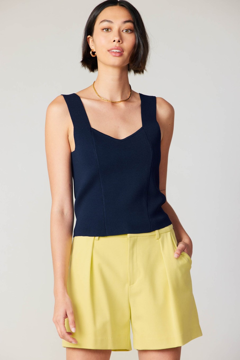 CURRENT AIR Sweetheart Knit Tank Top Knitwear