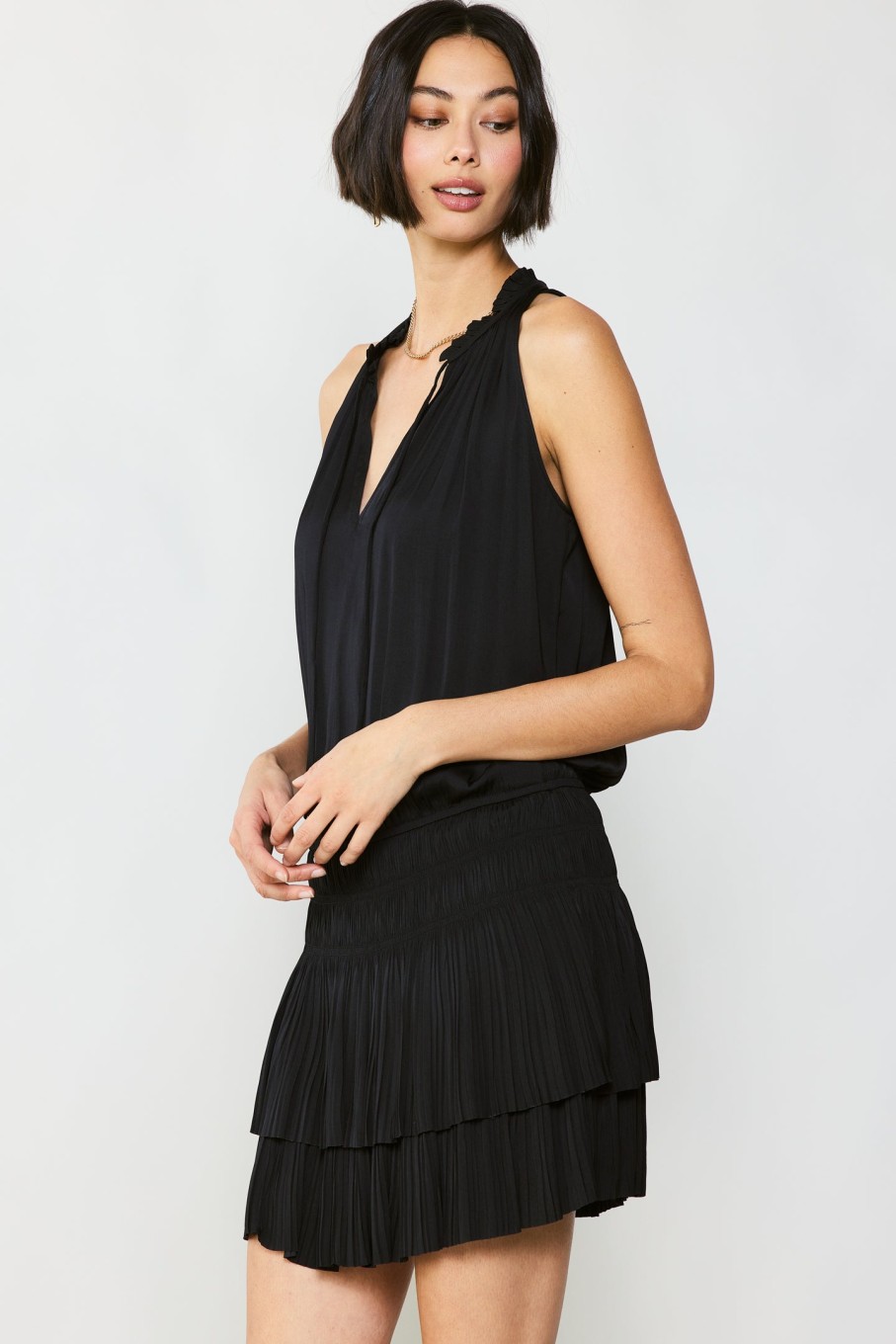 CURRENT AIR Cara Sleeveless Pleated Mini Dress Mini Dresses