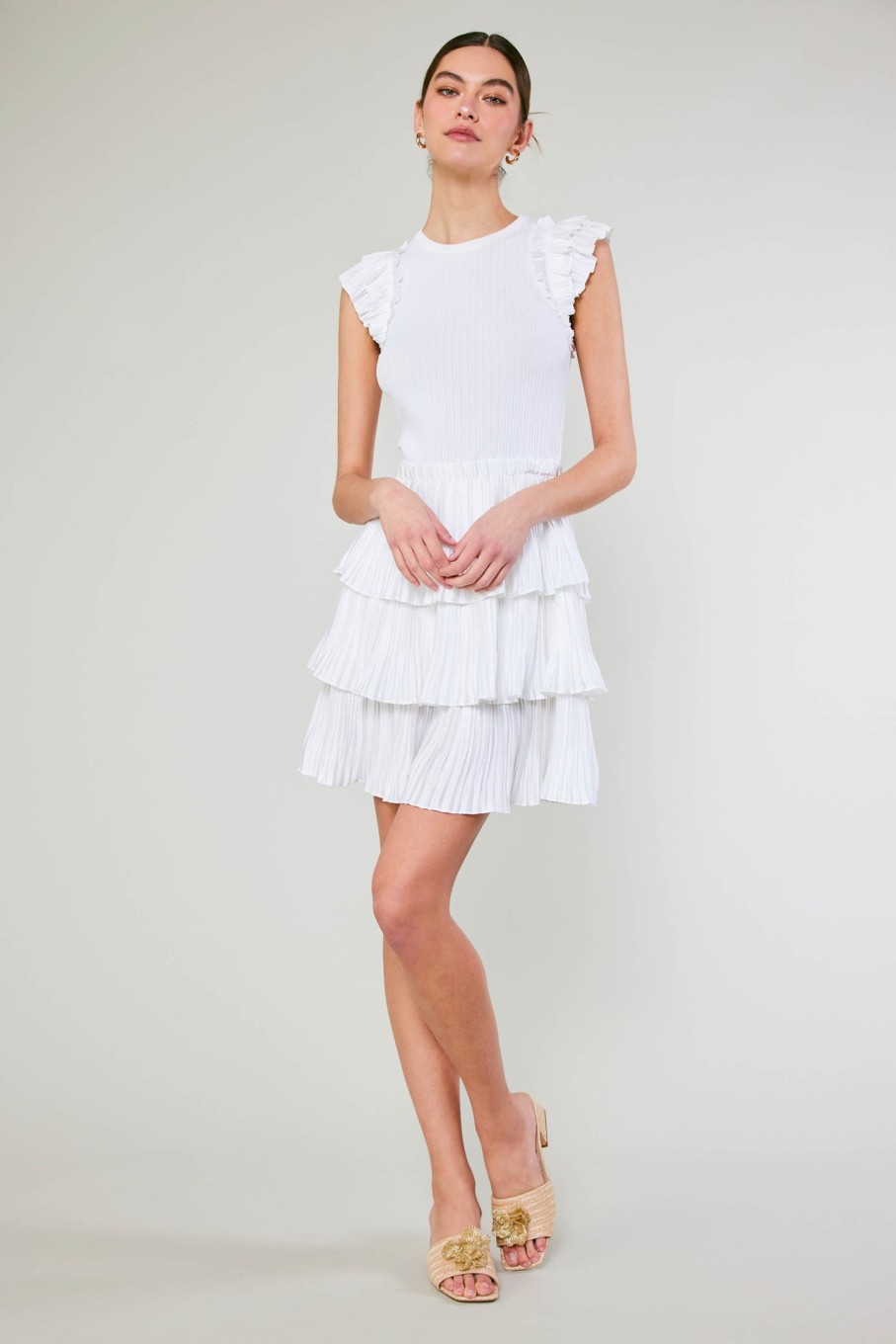CURRENT AIR Pleated Skirt Sweater Dress Knitwear